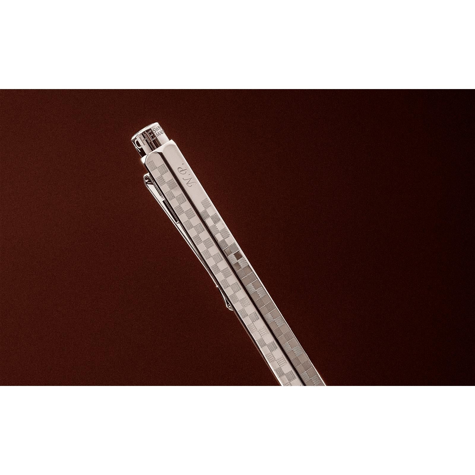 Set stylo bille CARAN D'ACHE Ecridor Damier Édition Spéciale - Gris Argenté - 7630002365208