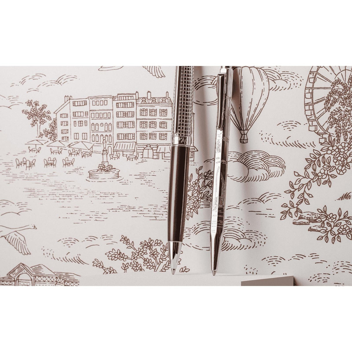 Set stylo bille CARAN D'ACHE Léman Toile de Jouy Geneva Edition - 7630002365796