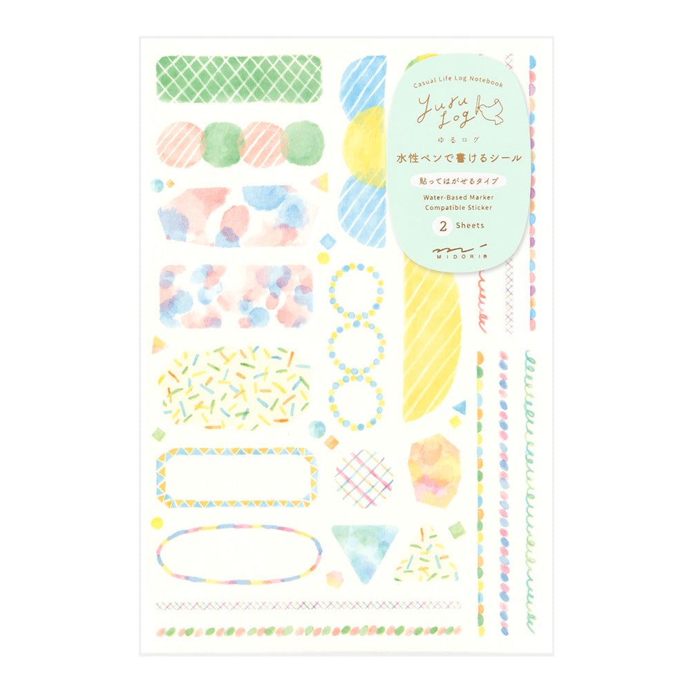 Stickers repositionnables MIDORI Yuru Log - Aquarelle - 4902805826761