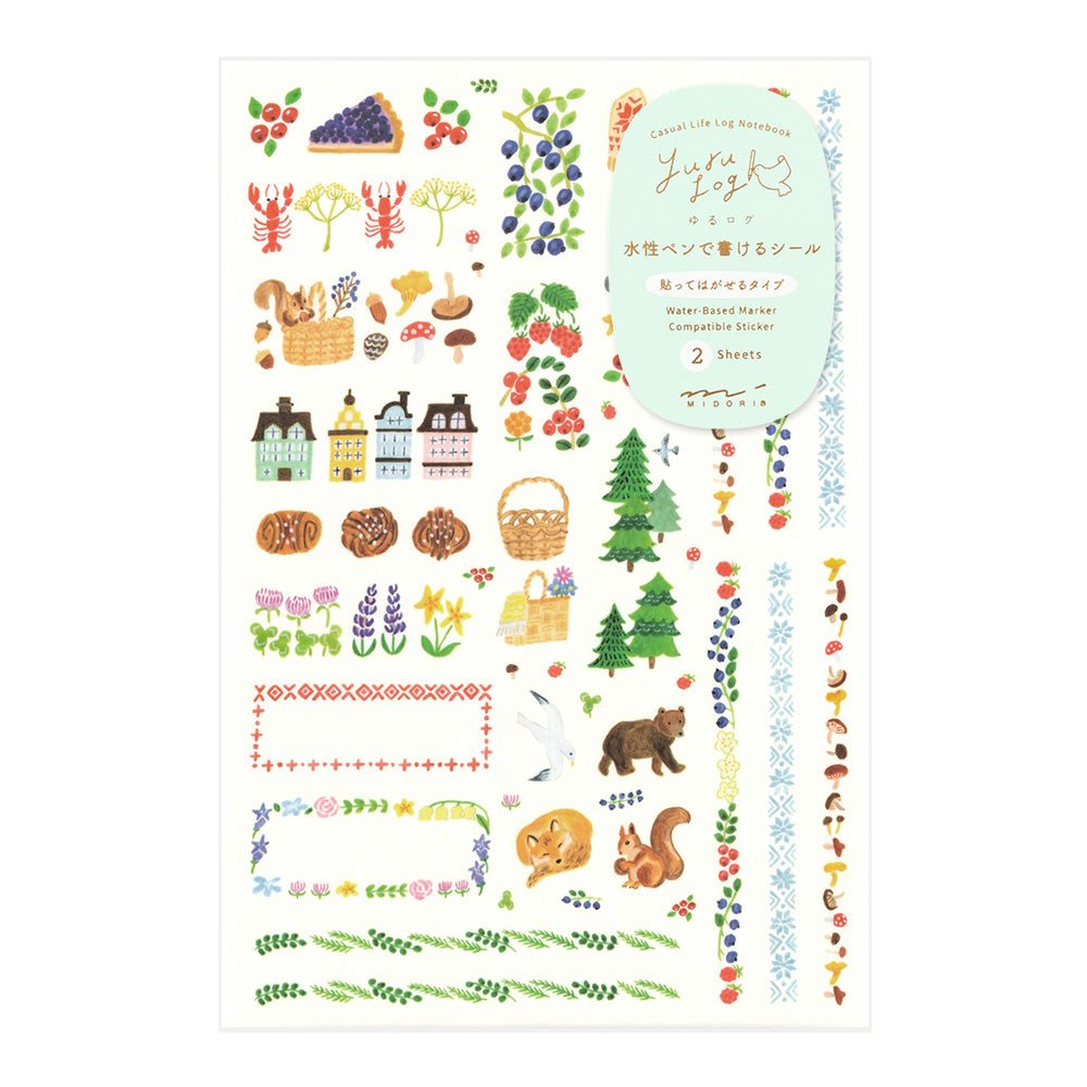 Stickers repositionnables MIDORI Yuru Log - Scandinavie - 4902805826747