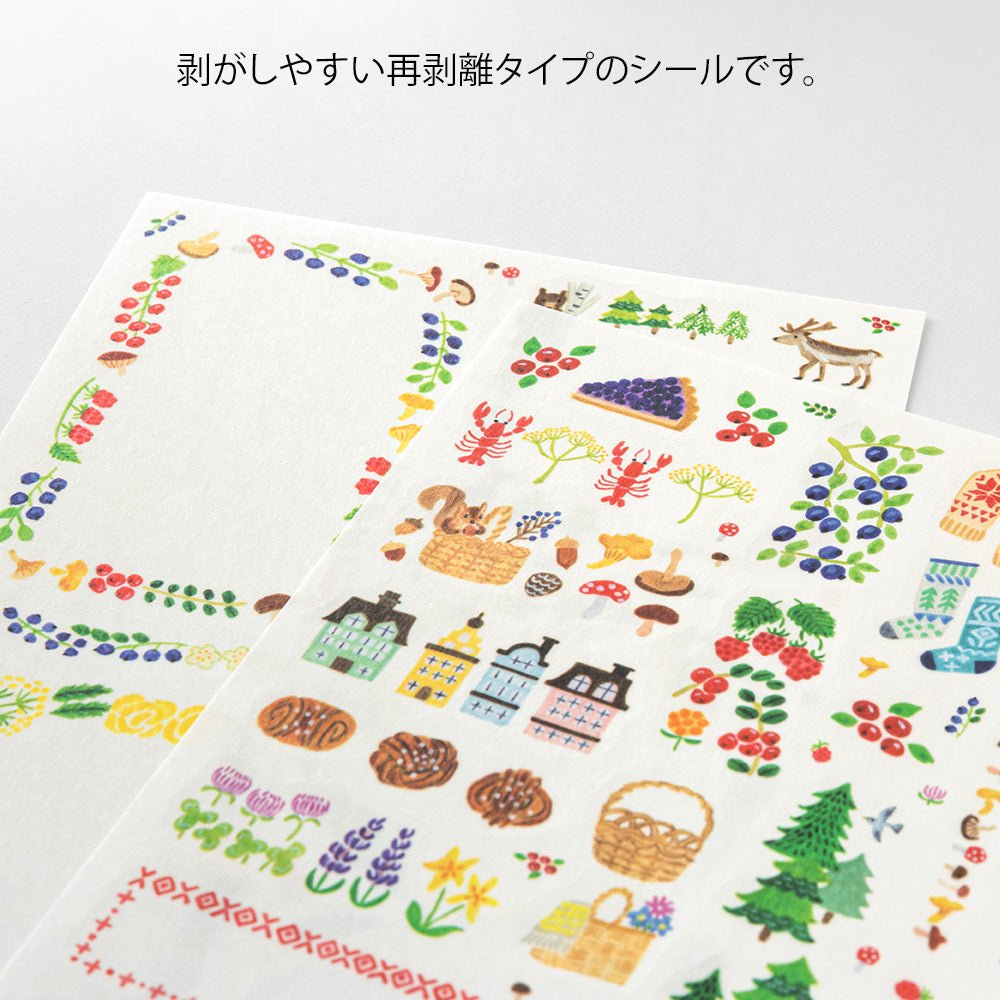 Stickers repositionnables MIDORI Yuru Log - Scandinavie - 4902805826747