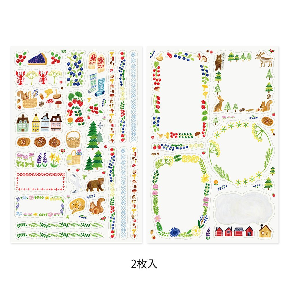 Stickers repositionnables MIDORI Yuru Log - Scandinavie - 4902805826747