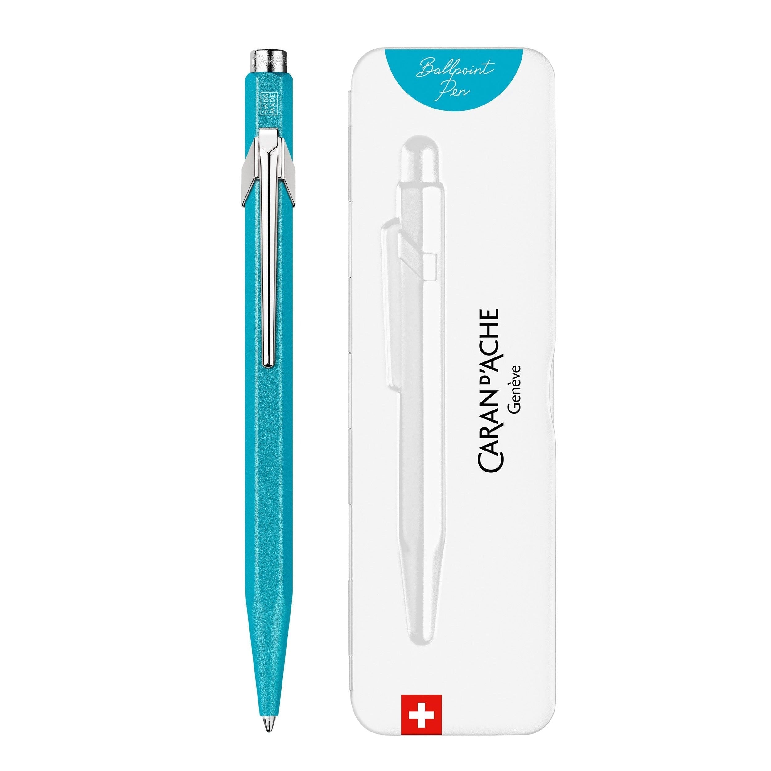 Stylo bille CARAN D'ACHE 849 Colormat - X - Turquoise - 7630002351881