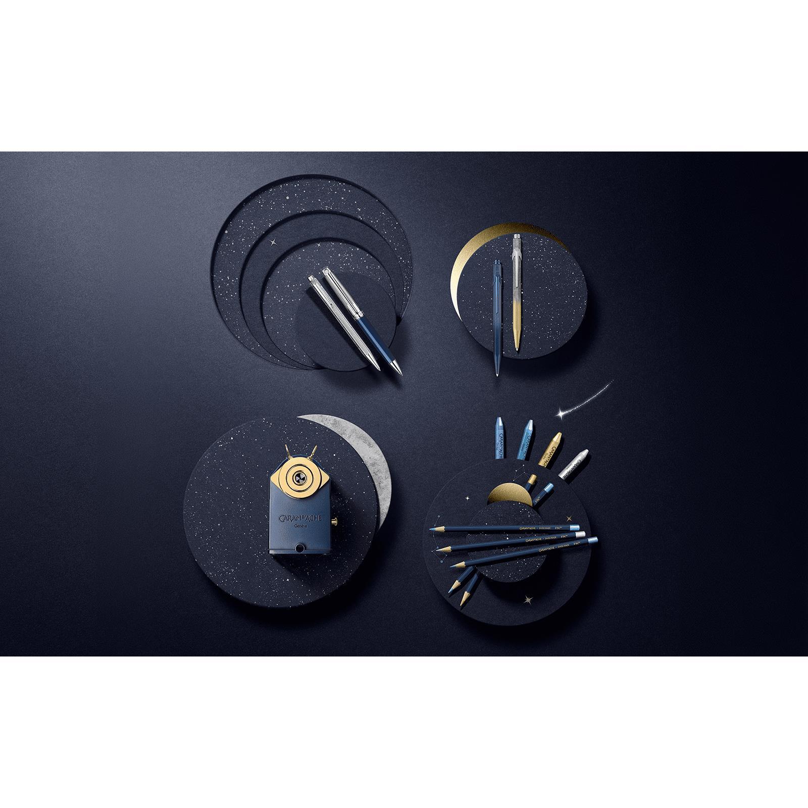 Stylo bille CARAN D'ACHE 849 Cosmic Blue Édition Spéciale - Doré - 7630002355780