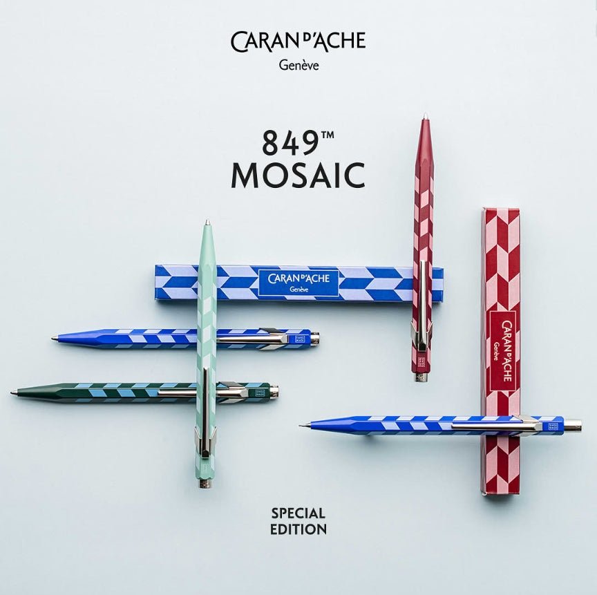 Stylo bille CARAN D'ACHE 849 Mosaic Édition Spéciale - Bleu Roi - 7630002364508
