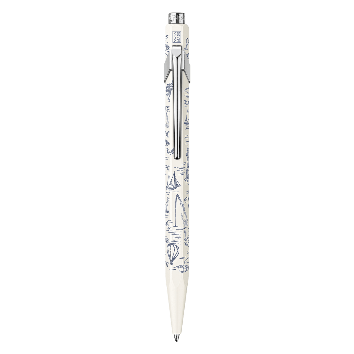 Stylo bille CARAN D'ACHE 849 Toile de Jouy Geneva Edition - Blanc - 7630002365680