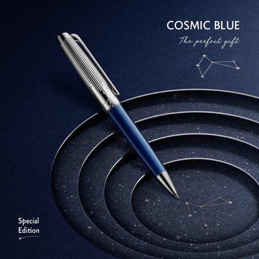 Stylo bille CARAN D'ACHE Léman COSMIC BLUE Édition Spéciale - Medium (M) - Bleu nuit - 7630002355827