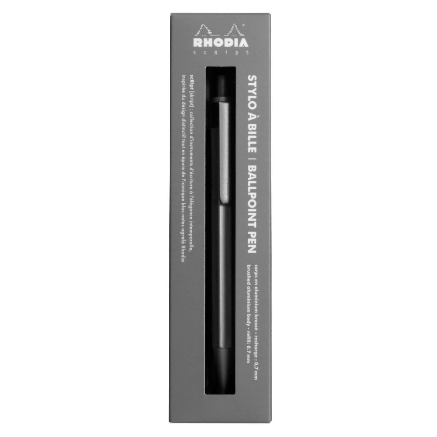 Stylo bille RHODIA scRipt - Argent - 3037920093819