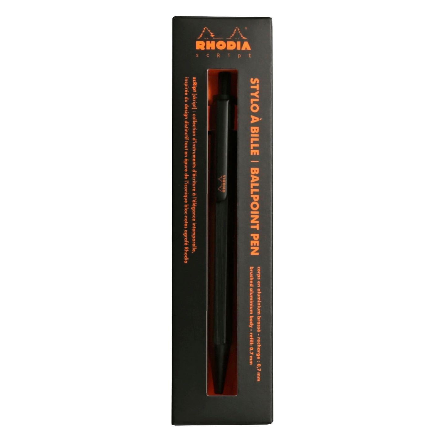 Stylo bille RHODIA scRipt - Noir - 3037920093895