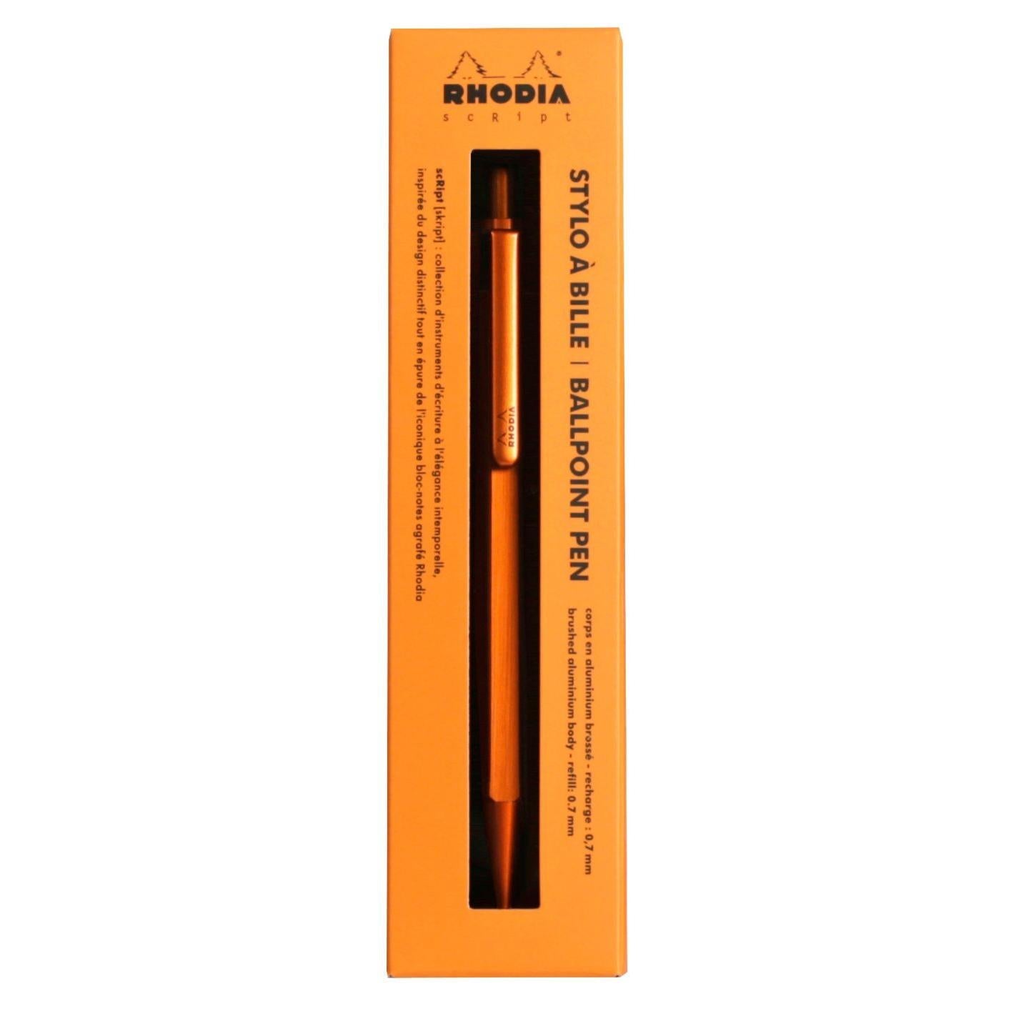 Stylo bille RHODIA scRipt - Orange - 3037920093888