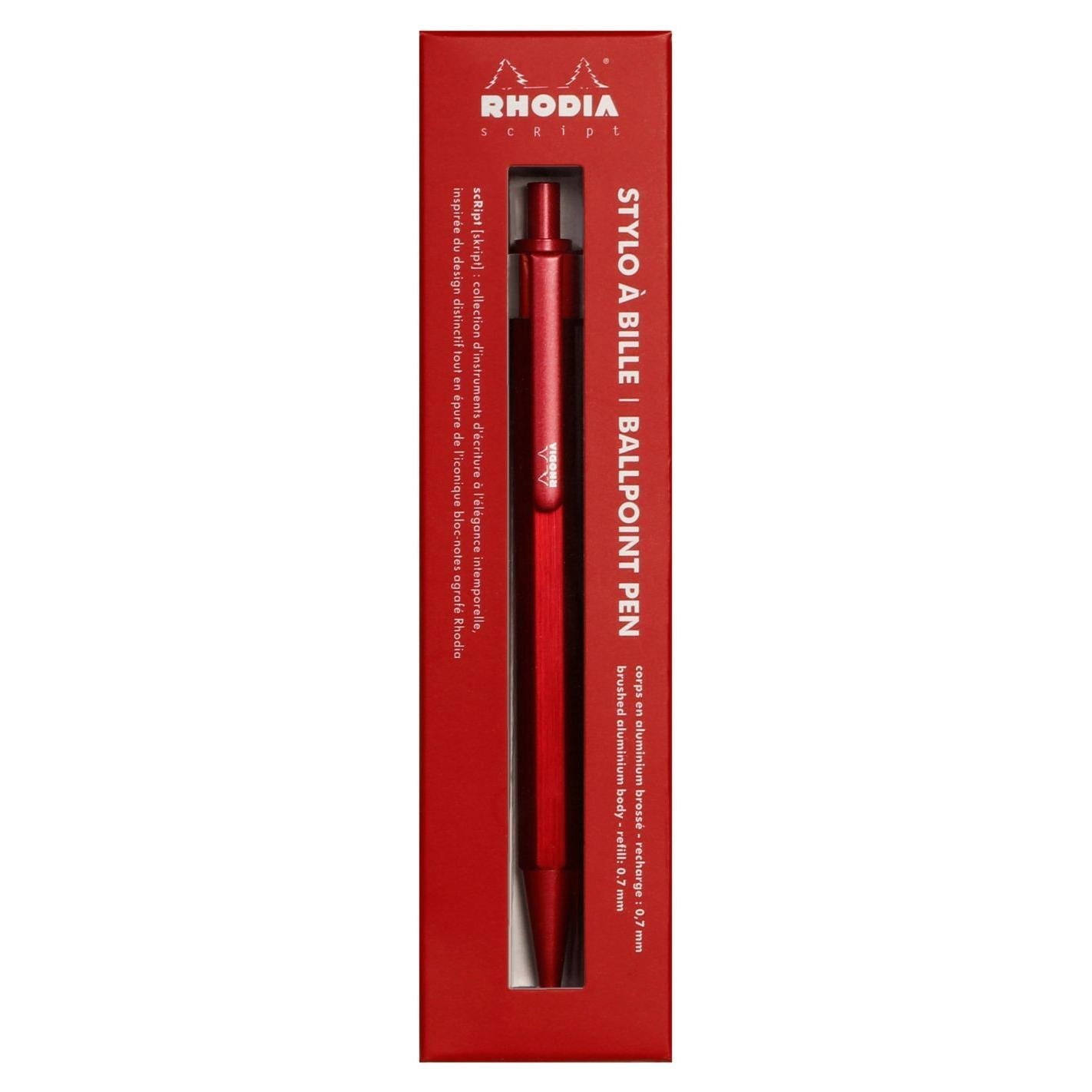 Stylo bille RHODIA scRipt - Rouge - 3037920093840