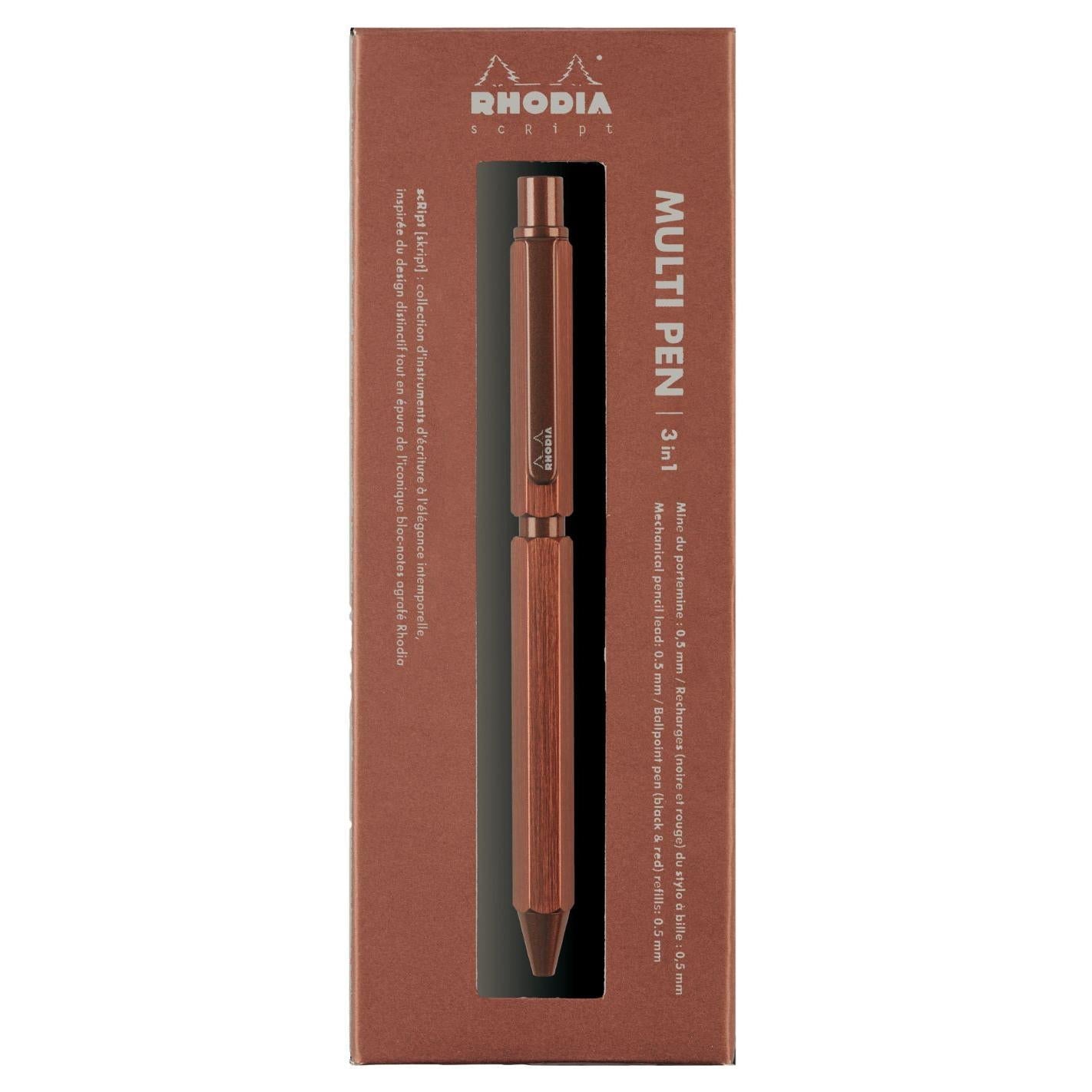 Stylo multifonction RHODIA scRipt - Marron - 3037920093482