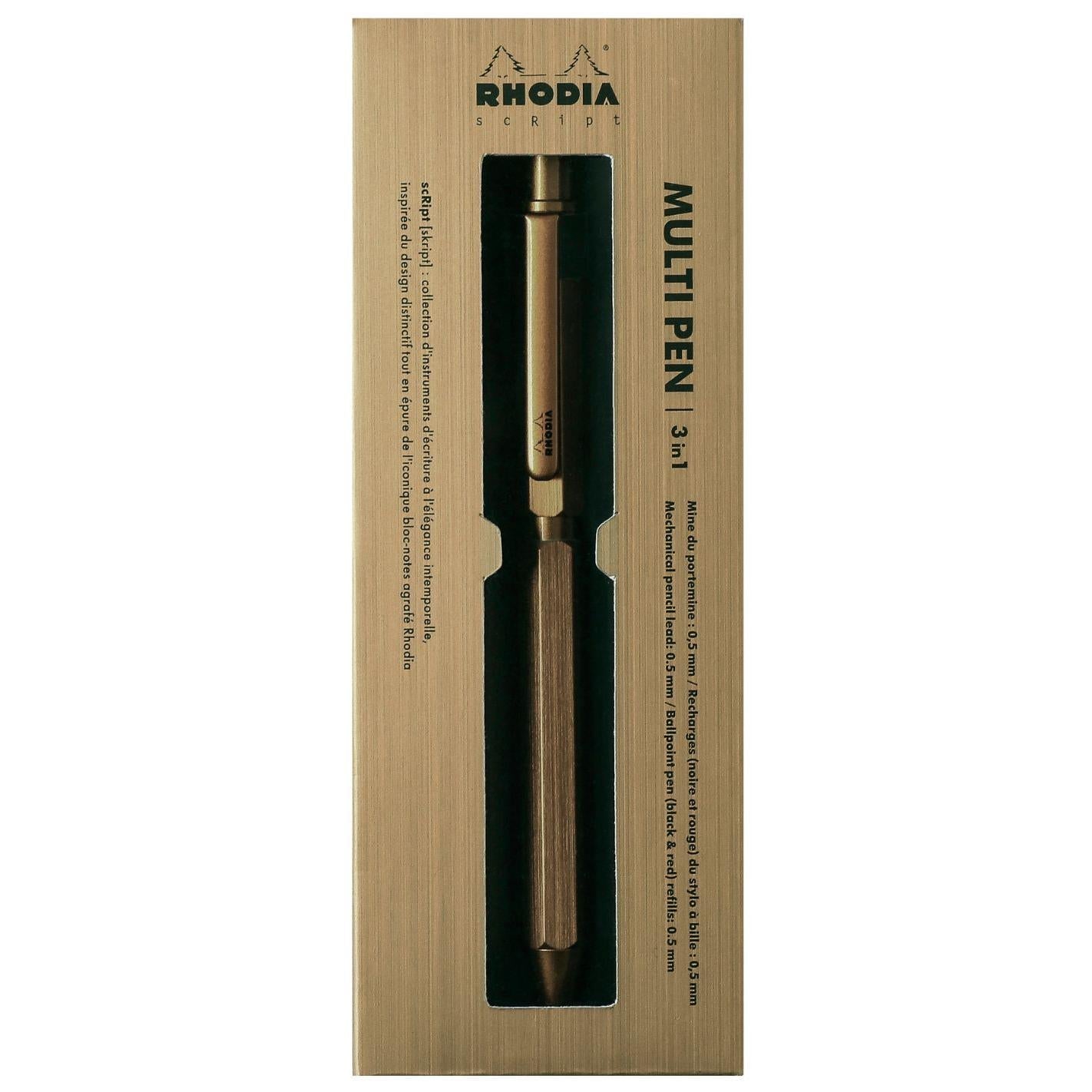 Stylo multifonction RHODIA scRipt - Or - 3329680093452
