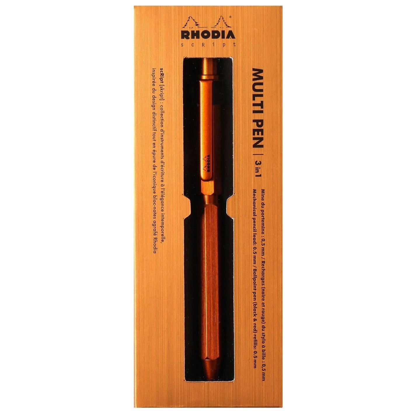 Stylo multifonction RHODIA scRipt - Orange - 3037920093406