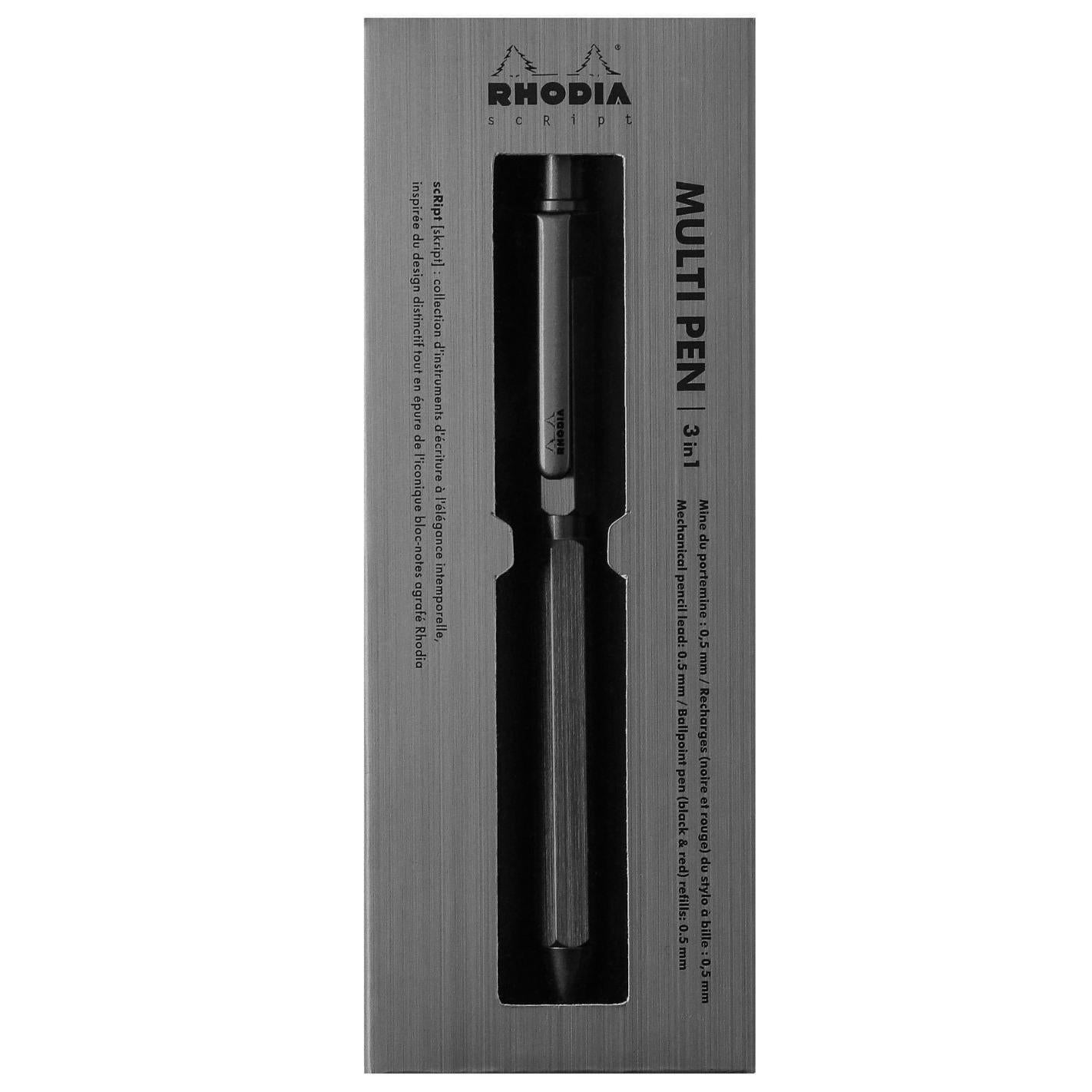 Stylo multifonction RHODIA scRipt - Titane - 3329680093711