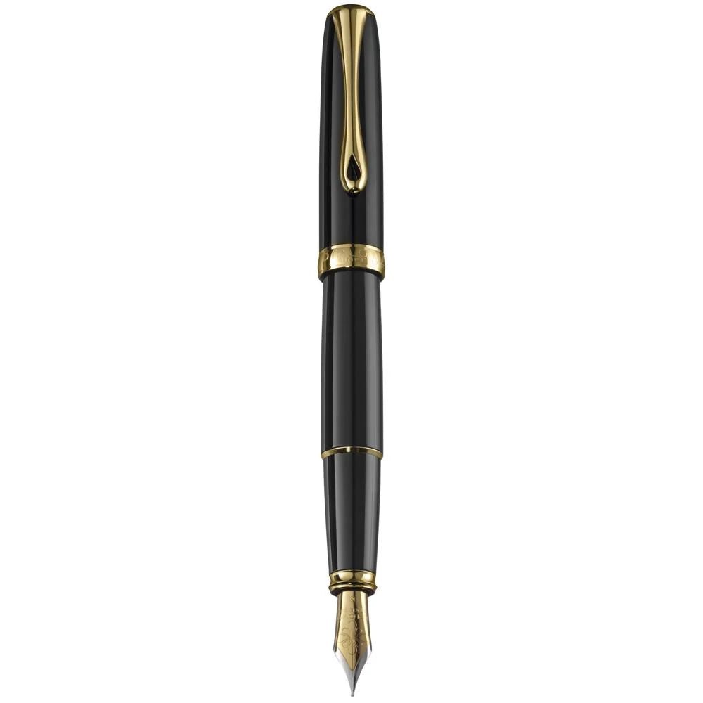 Stylo plume DIPLOMAT Excellence A2 - Black Lacquer Gold (plume acier) - Extra - fine (EF) - 4009746009854