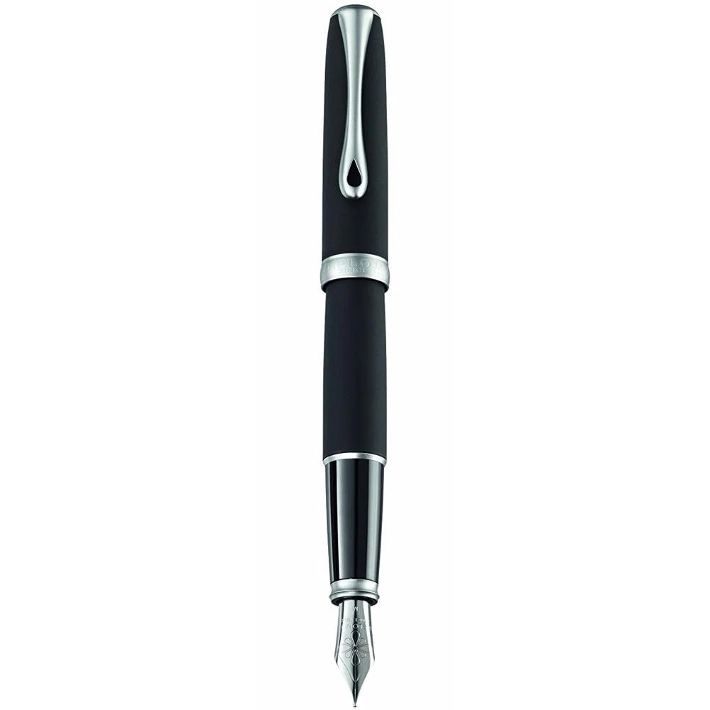 Stylo plume DIPLOMAT Excellence A2 - Lapis Black Matt Chrome (plume acier) - Extra - fine (EF) - 4009746009960