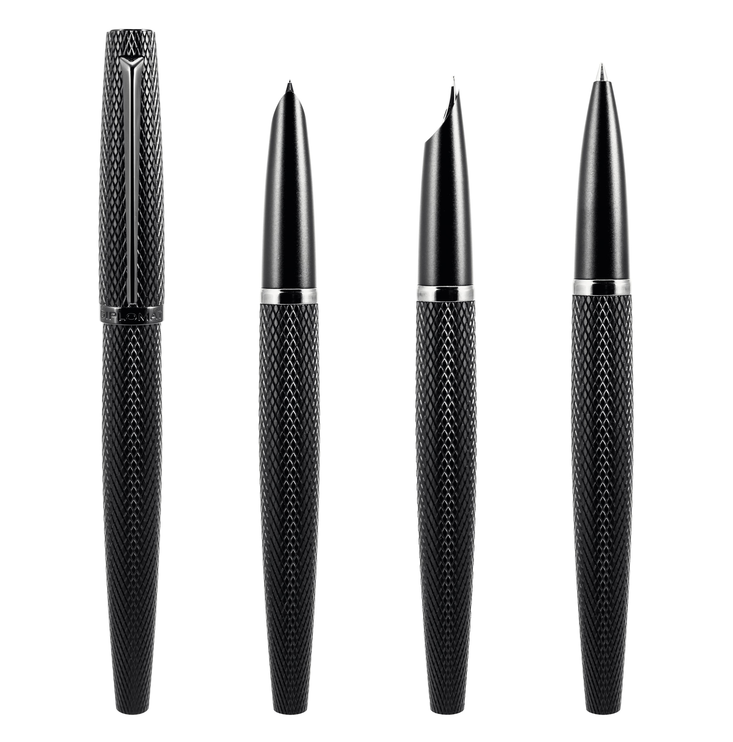 Stylo plume DIPLOMAT Viper - Black Guilloche - Medium - fine (MF) - 4009746019860