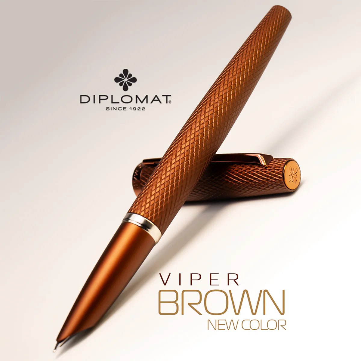 Stylo plume DIPLOMAT Viper - Brown Guilloche - Medium - fine (MF) -