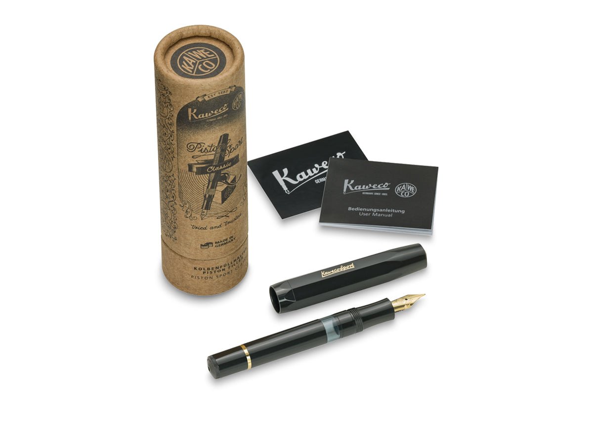 Stylo plume KAWECO Piston Sport Classic Black/Gold - Extra - fine (EF) - 4251734922649