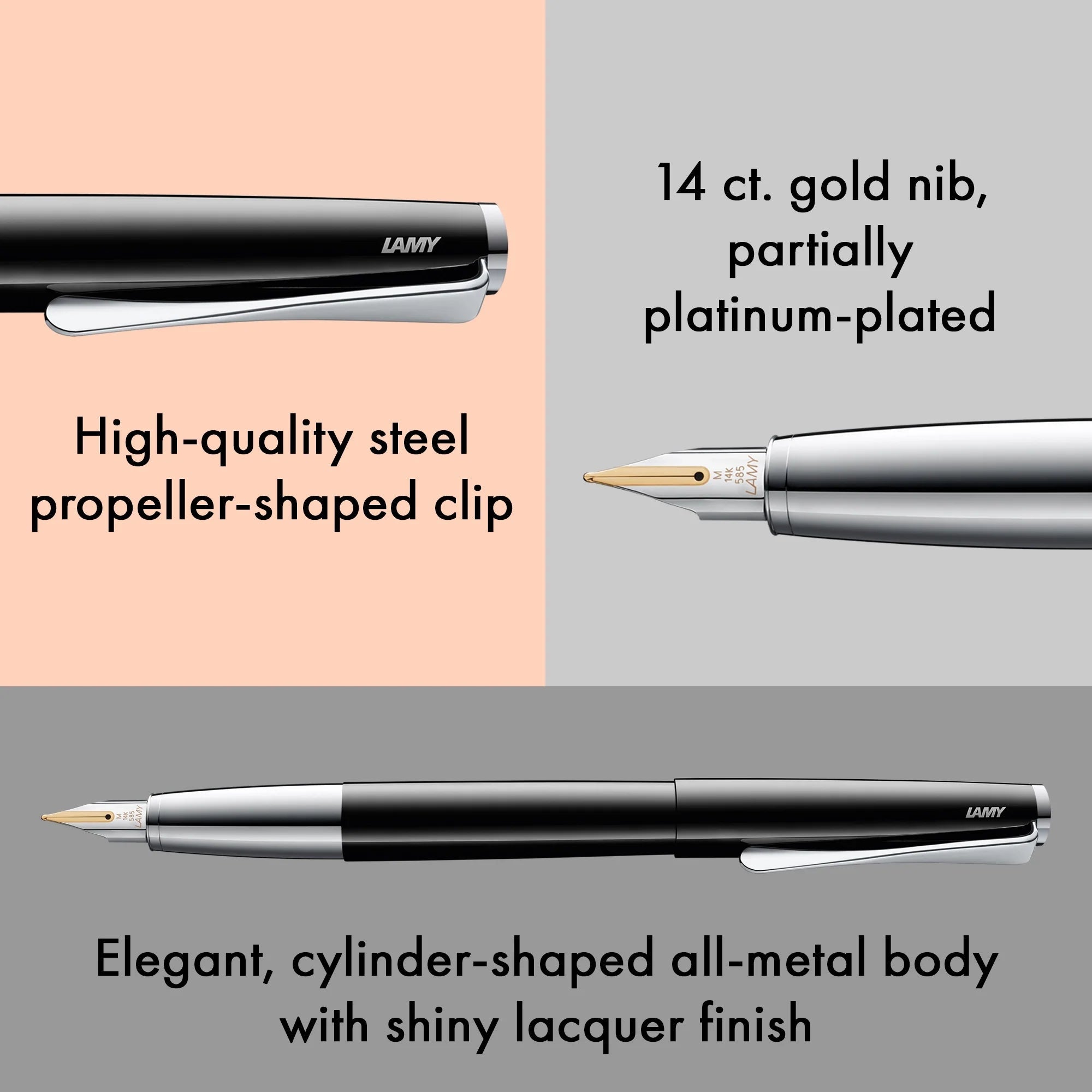 Stylo plume LAMY studio - Pianoblack - Extra-fine (EF) - 4014519693215