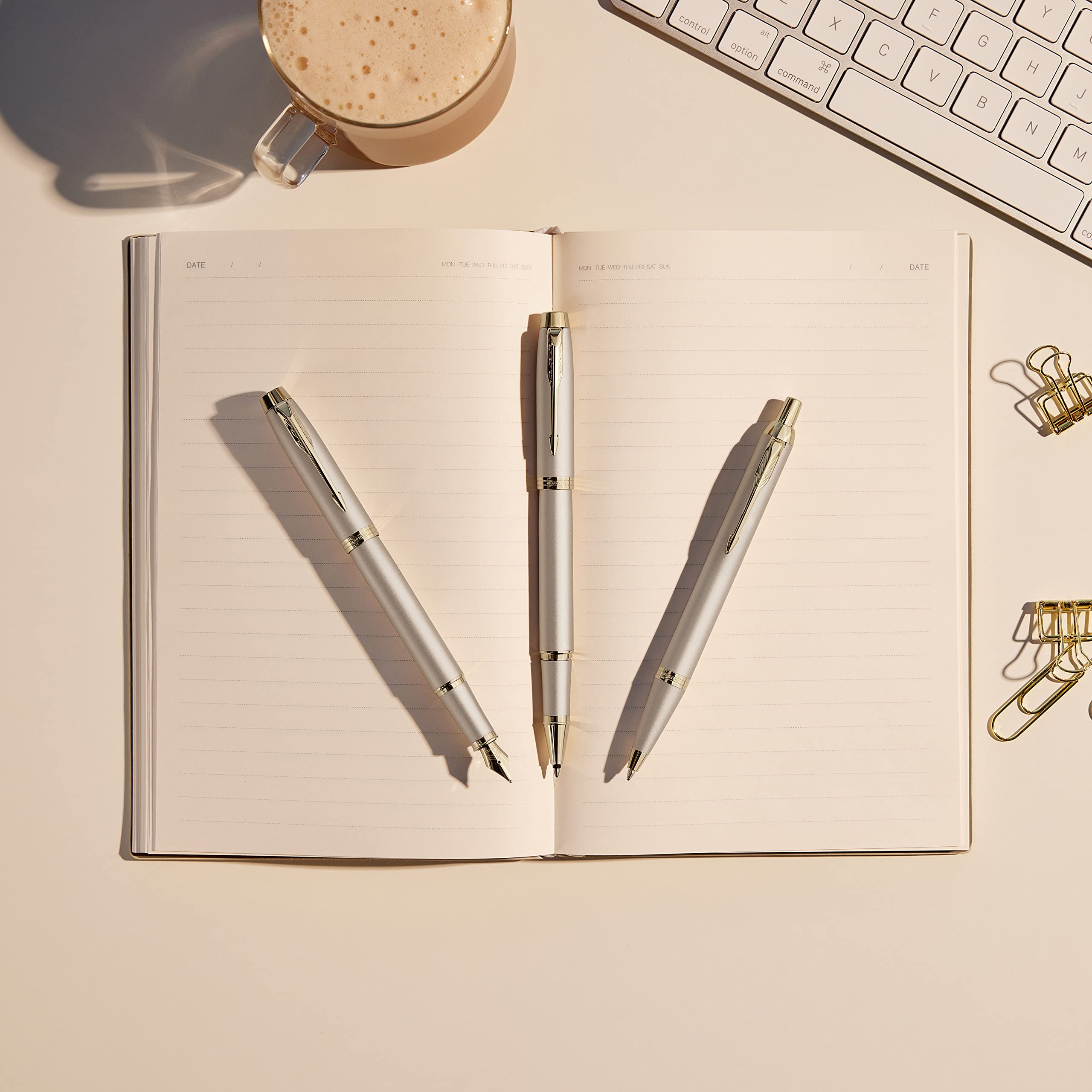 Stylo plume PARKER IM Monochrome - Champagne - Fine (F) - 3026981729539