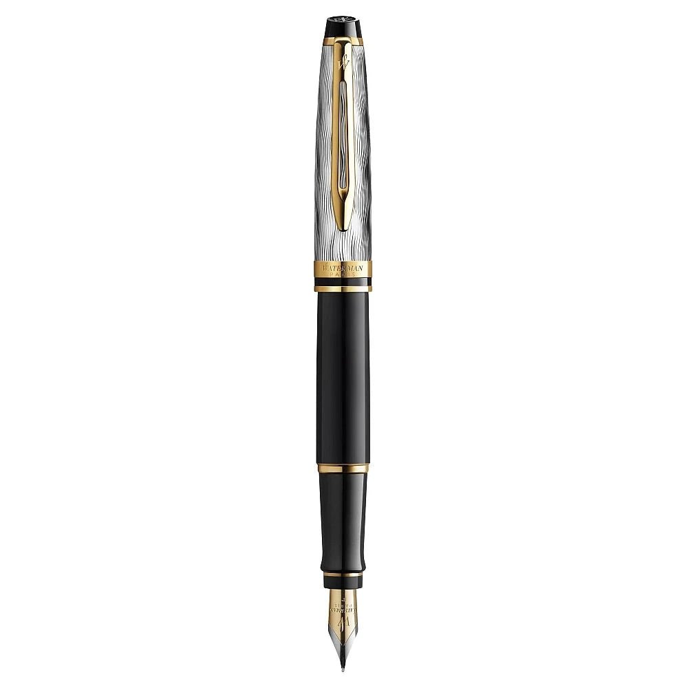 Stylo plume WATERMAN Expert Reflets de Paris - Fine (F) - Noir - -