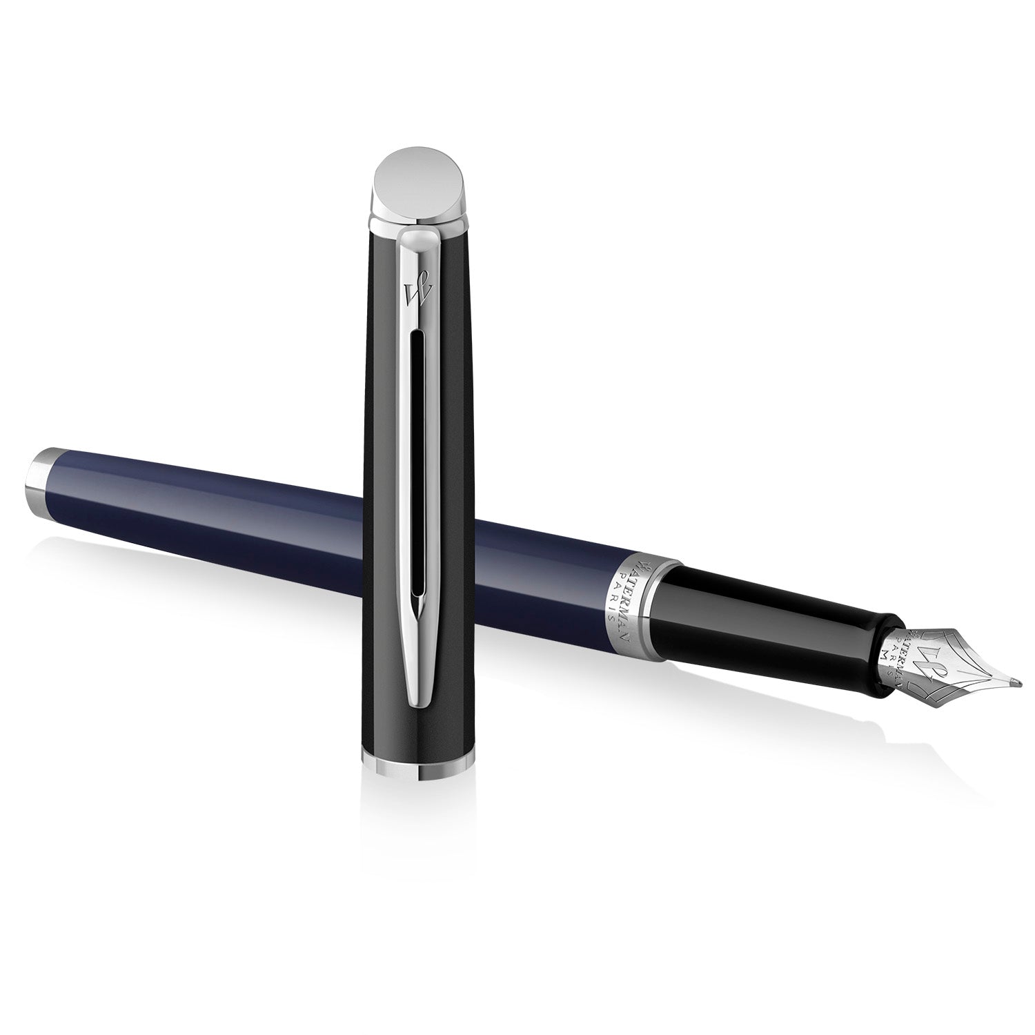 Stylo plume WATERMAN Hémisphère Colour Blocking - Noir et Bleu Foncé CT - Fine (F) - 3026982028471