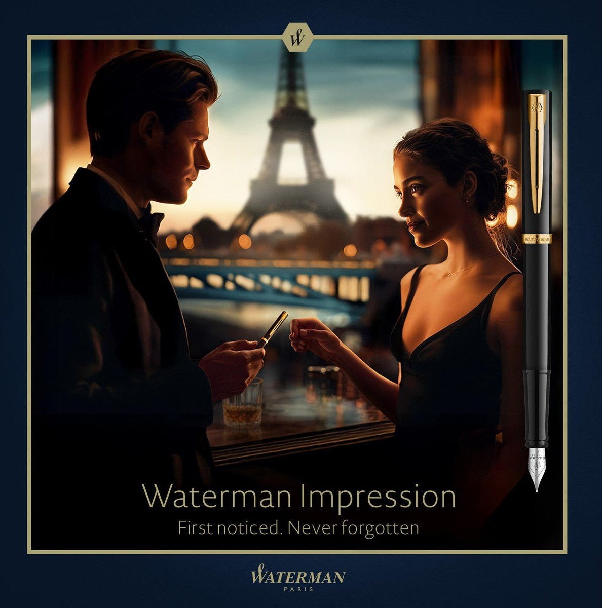 Stylo plume WATERMAN Impression - Noir GT - Fine (F) - 3026982254993
