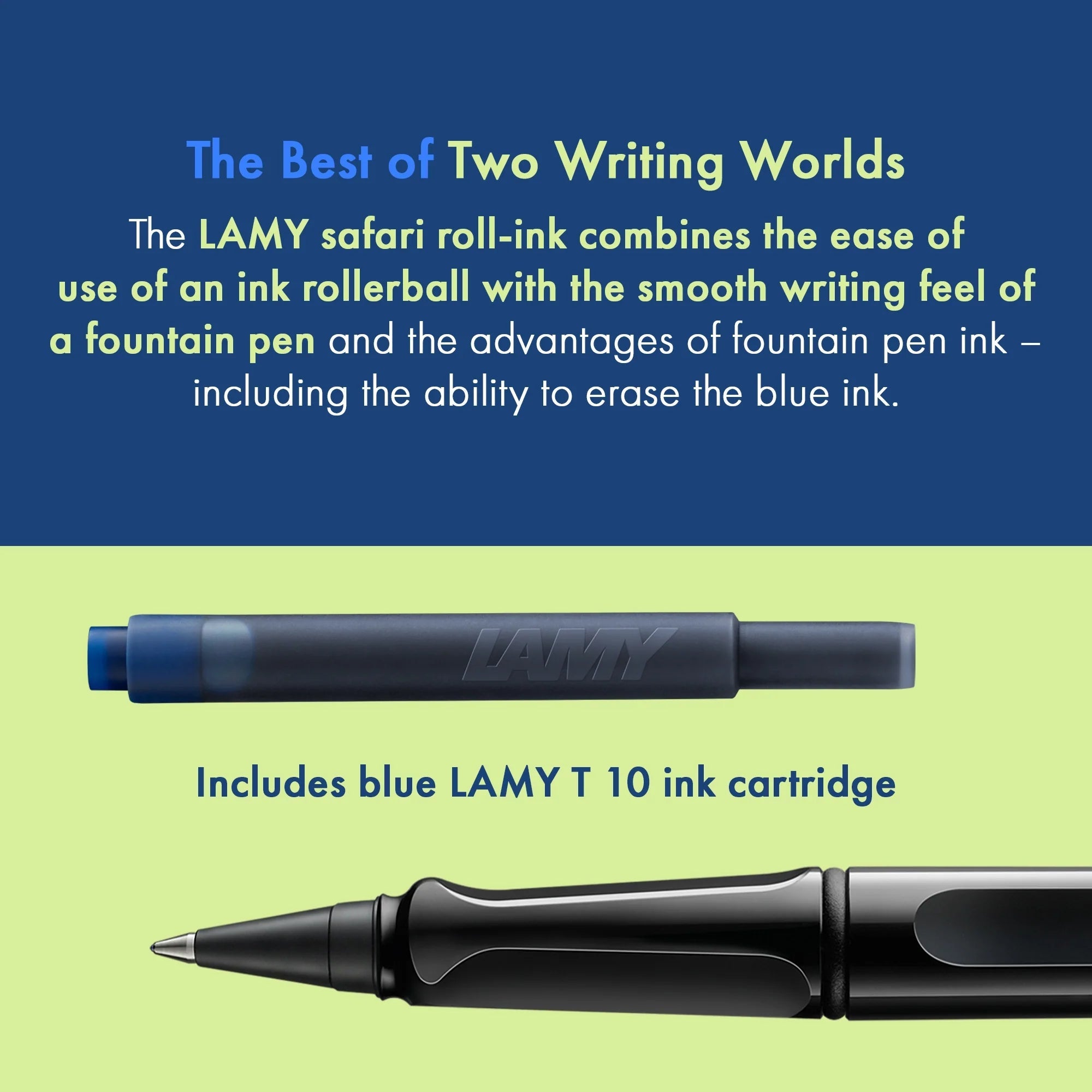 Stylo roller à cartouches LAMY safari - Black -