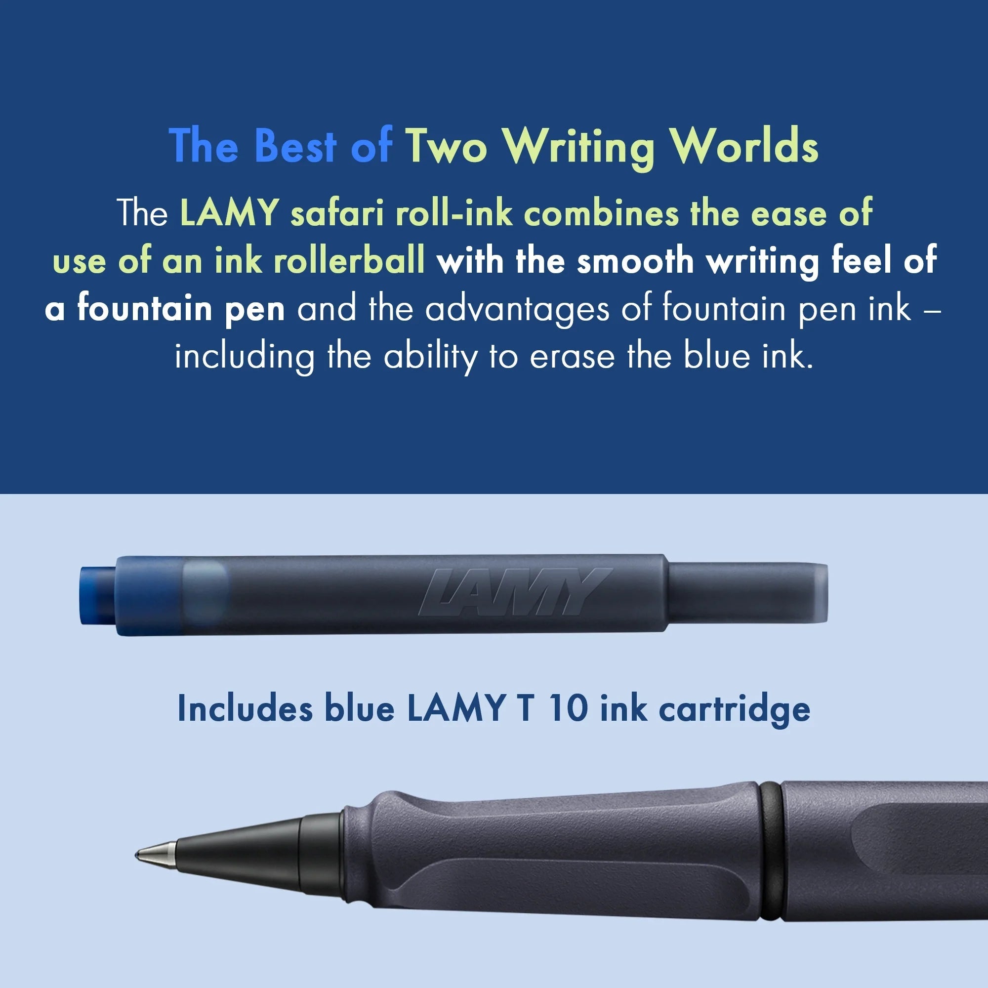 Stylo roller à cartouches LAMY safari - Steel Black -