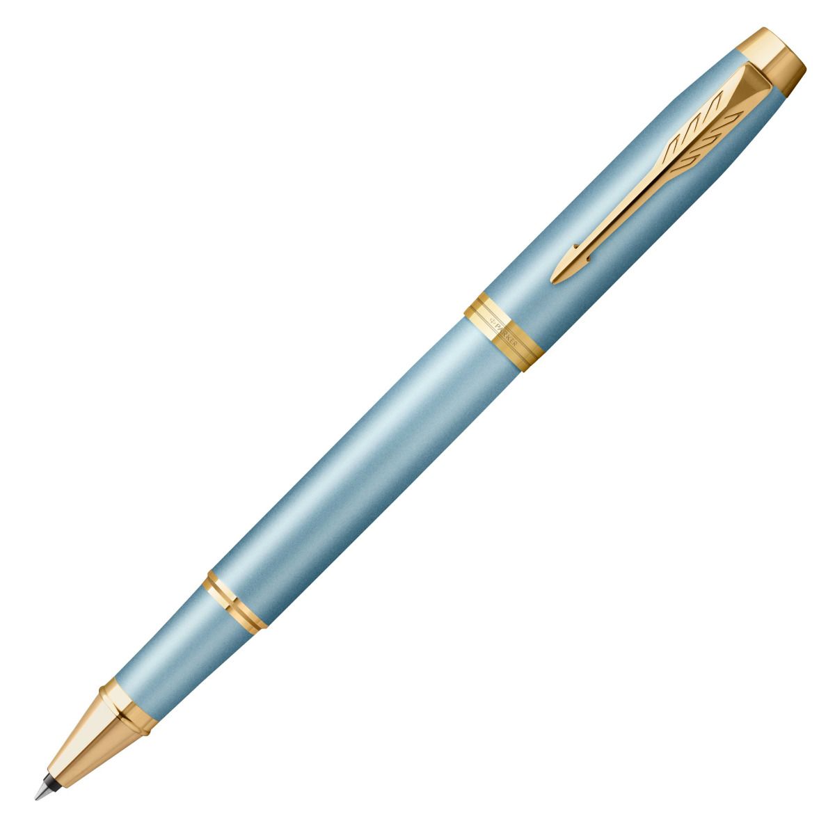Stylo Parker Rialto Roller - Métal Brossé Et Plaqué Or - Occasion De Caractère