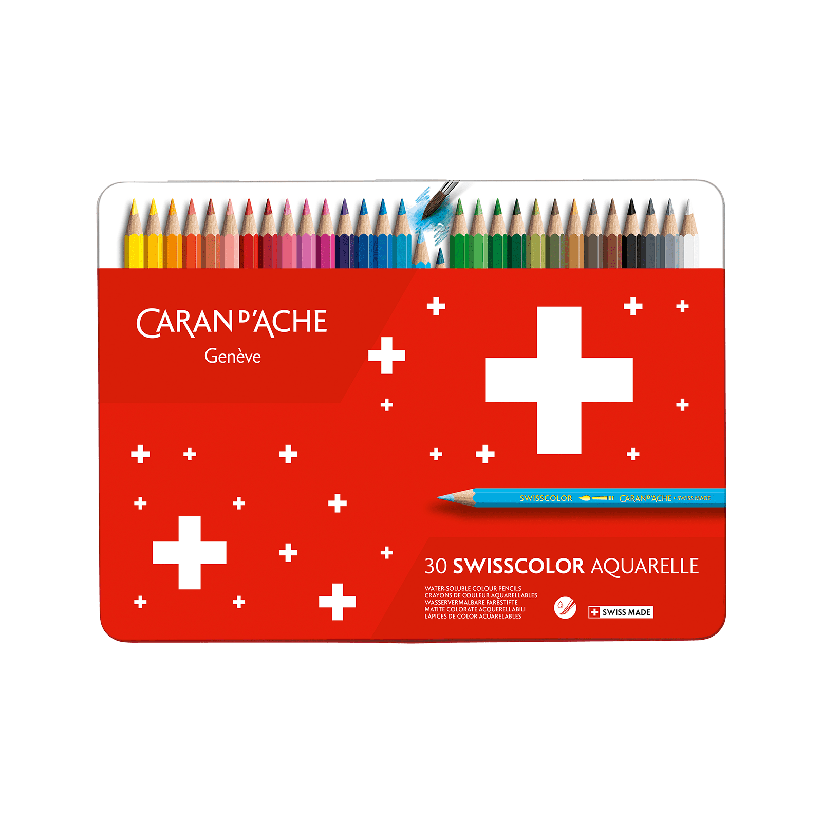 SWISSCOLOR Aquarellable - Boîte Métal 30 Couleurs - 7610186020360