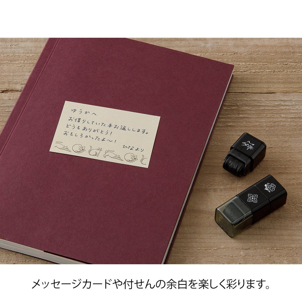 Tampon rouleau MIDORI Paintable Stamp - Motif Chats & Paysages -