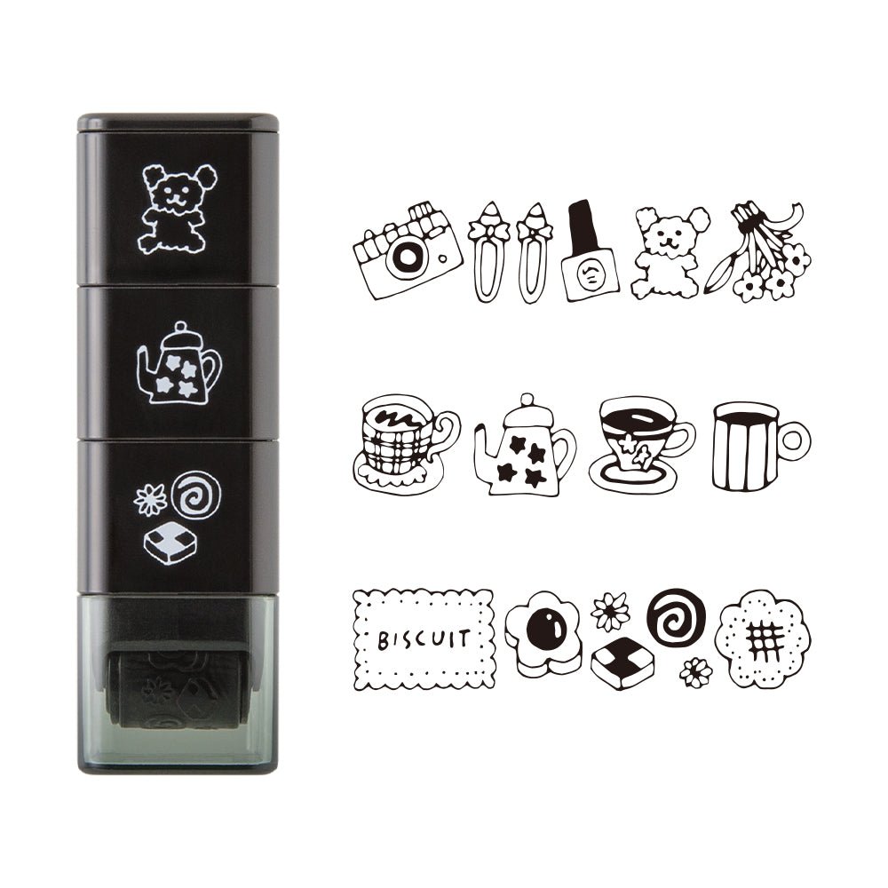Tampon rouleau MIDORI Paintable Stamp - Motif Objets du Quotidien -