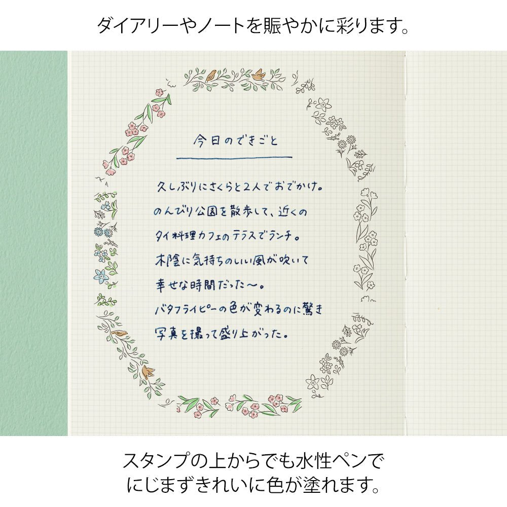 Tampon rouleau MIDORI Paintable Stamp - Motif Végétal -