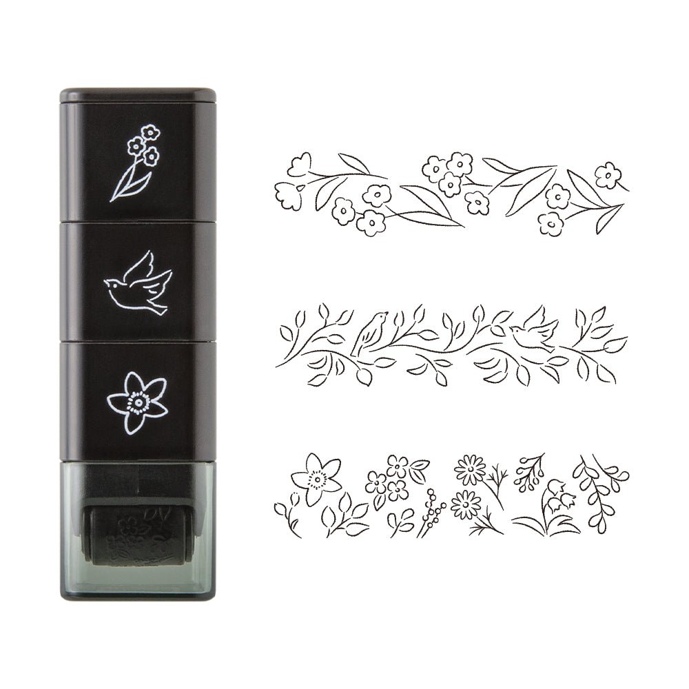 Tampon rouleau MIDORI Paintable Stamp - Motif Végétal -