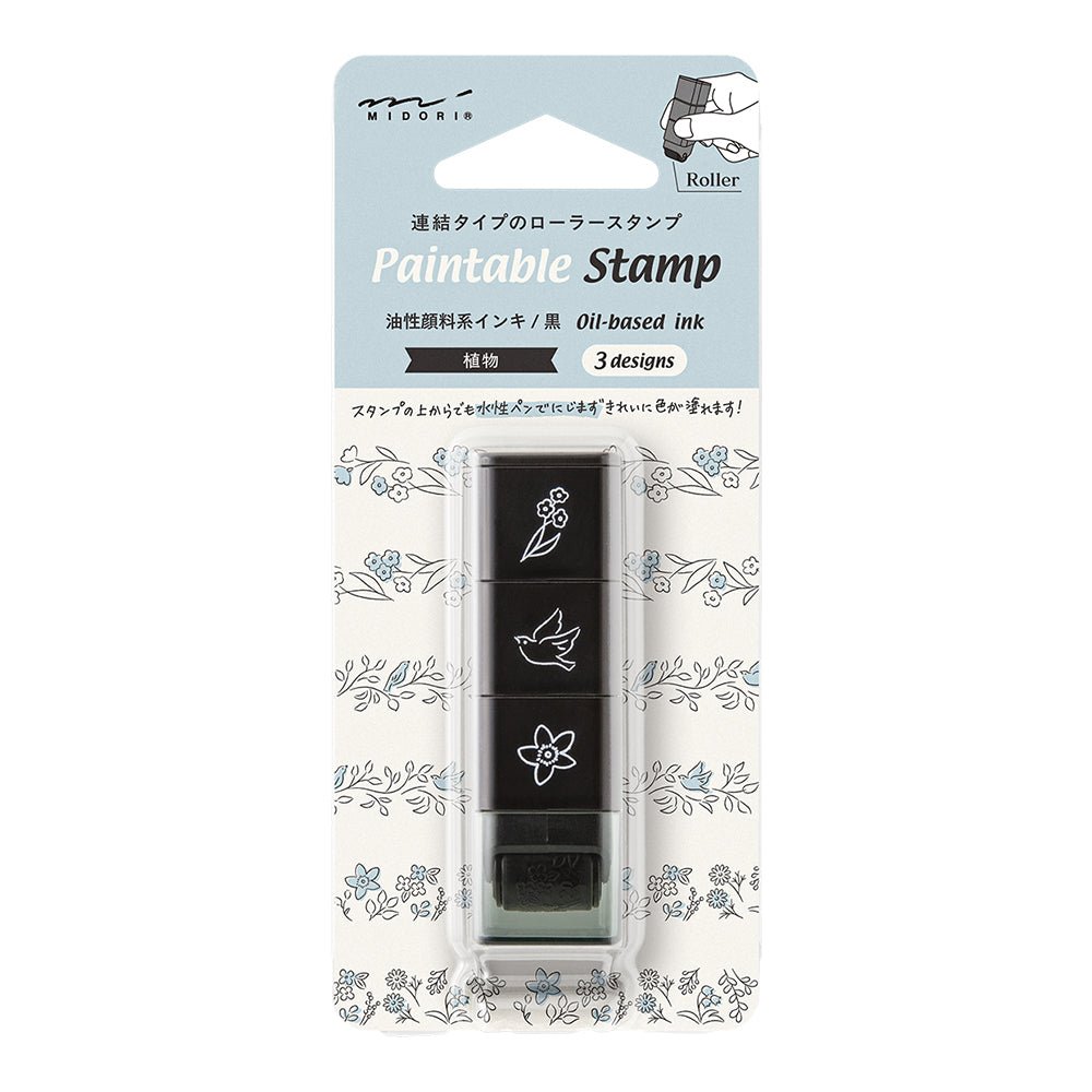 Tampon rouleau MIDORI Paintable Stamp - Motif Végétal -