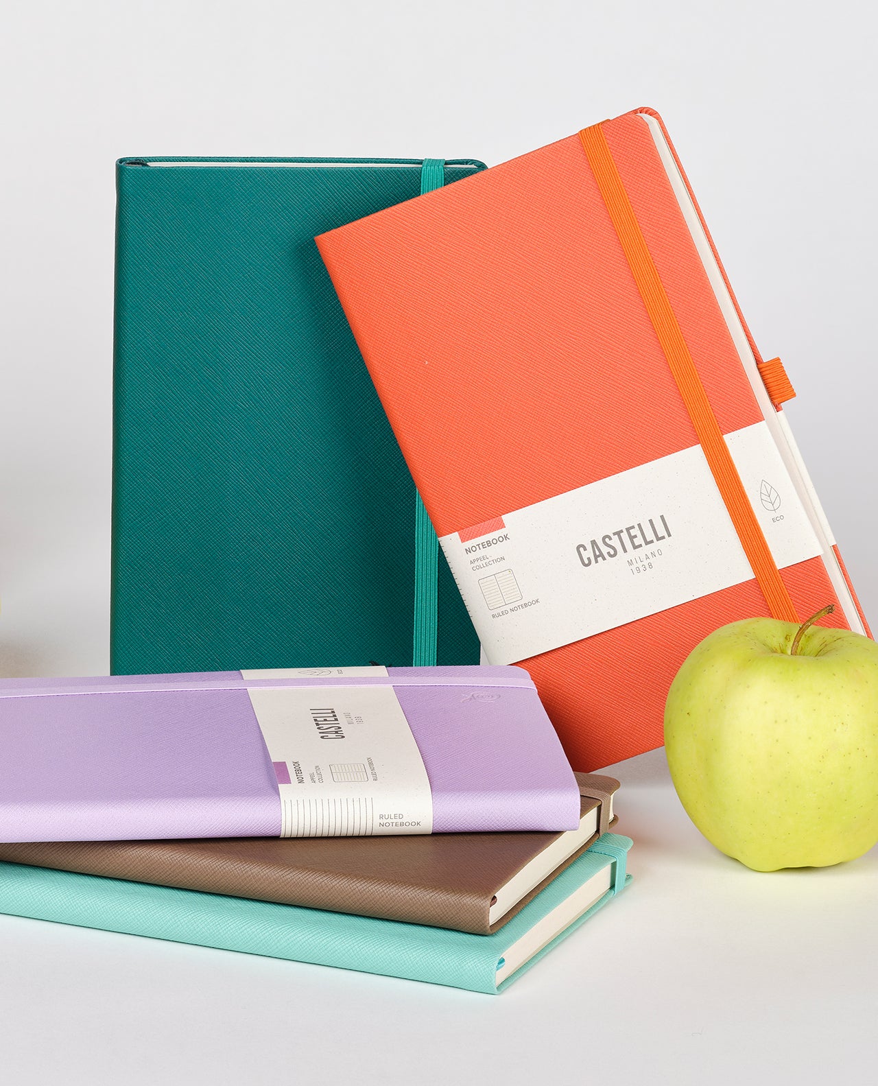 Carnet CASTELLI MILANO Appeel Classic - 19 x 25 cm - Hardcover - Ligné - Teal