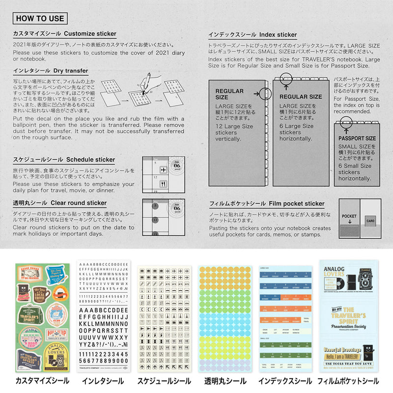 TRAVELER'S notebook - set de stickers 2026
