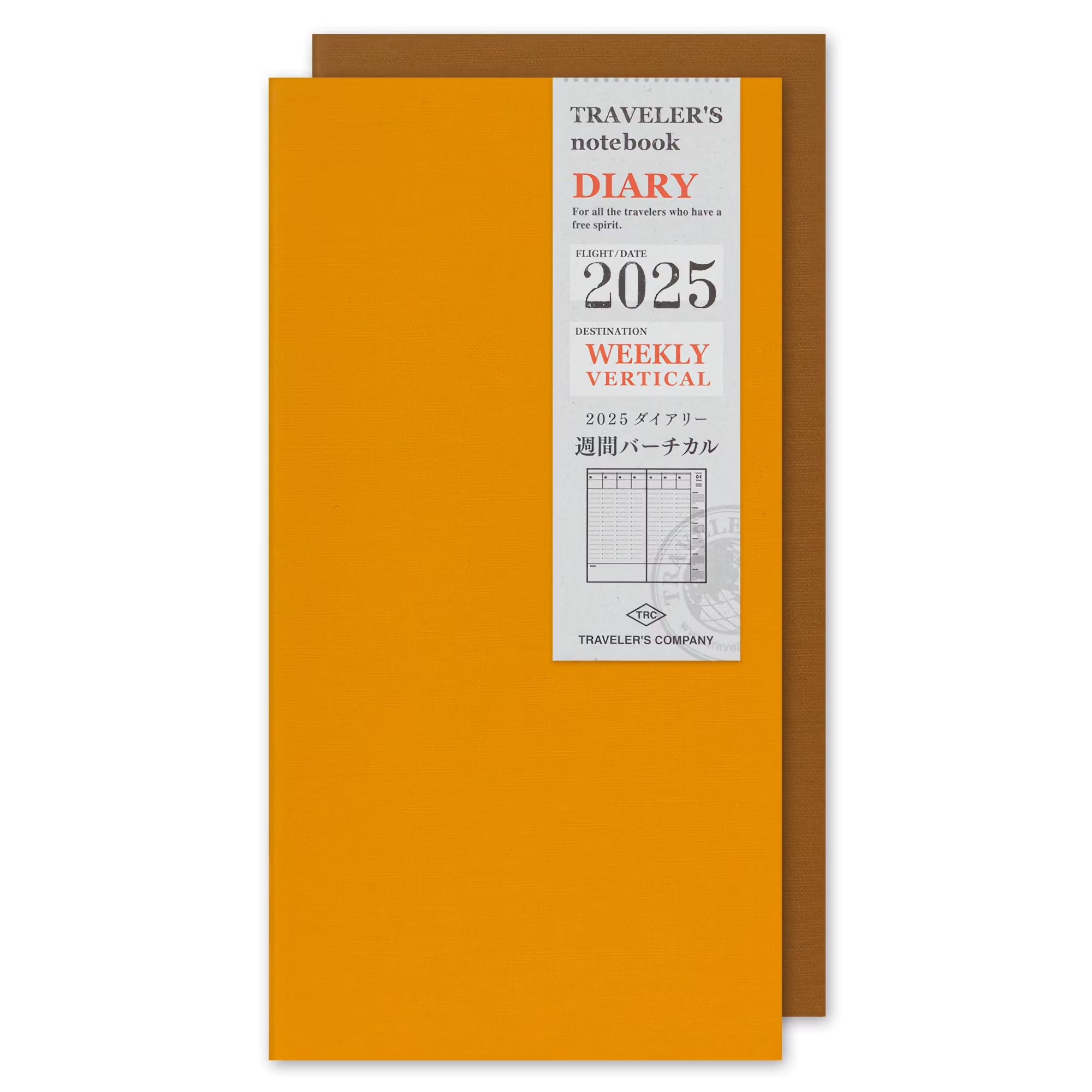 TRAVELER'S notebook - agenda semainier 2025 (regular size) - TN Regular size - 1 semaine sur 2 pages -