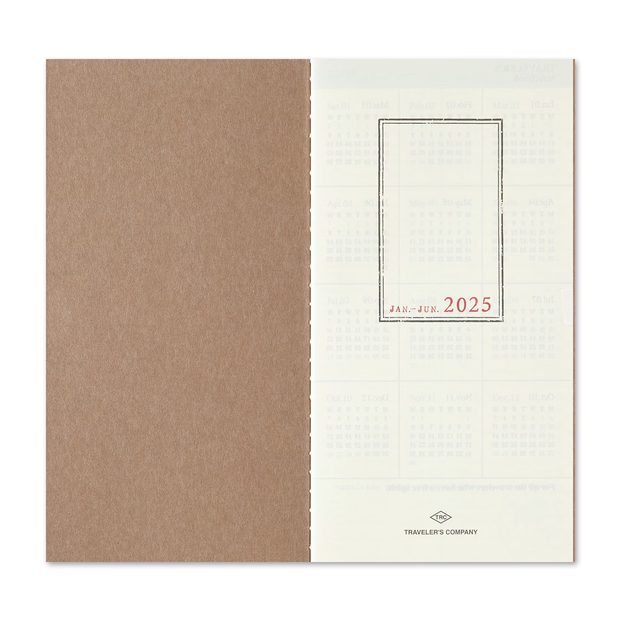 TRAVELER'S notebook - agenda semainier 2025 (regular size) - TN Regular size - 1 semaine sur 2 pages -