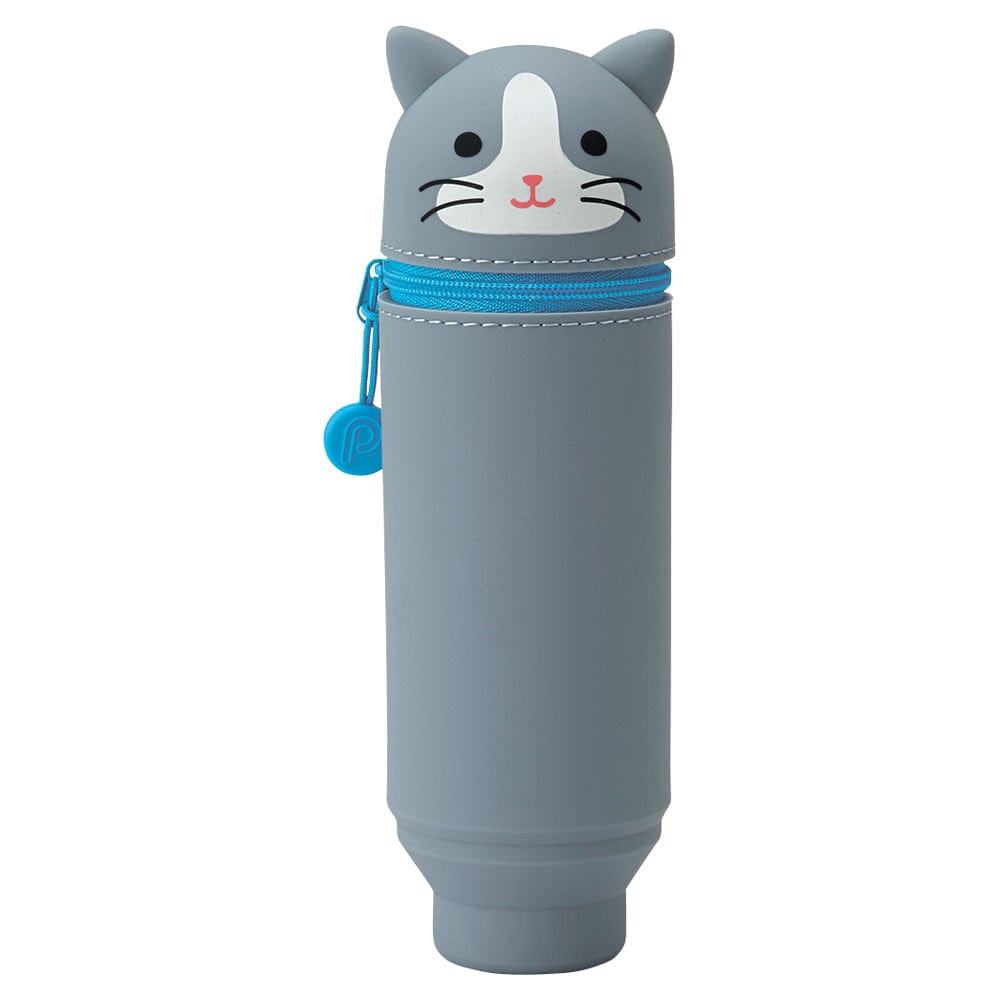 Trousse pot à crayon LIHIT LAB Punilabo - Chat Gris - 4903419819699