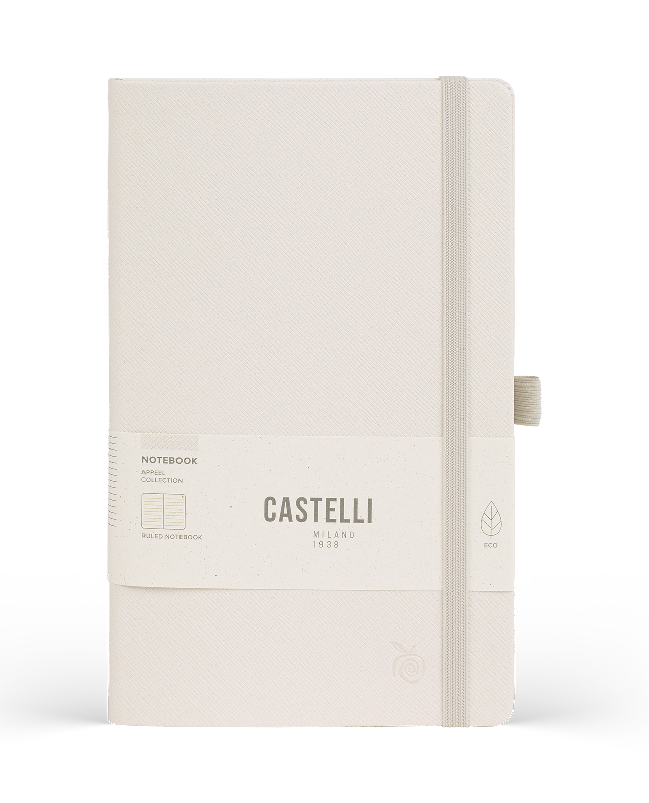Carnet CASTELLI MILANO Appeel Classic - 13 x 21 cm - Hardcover - Ligné - White