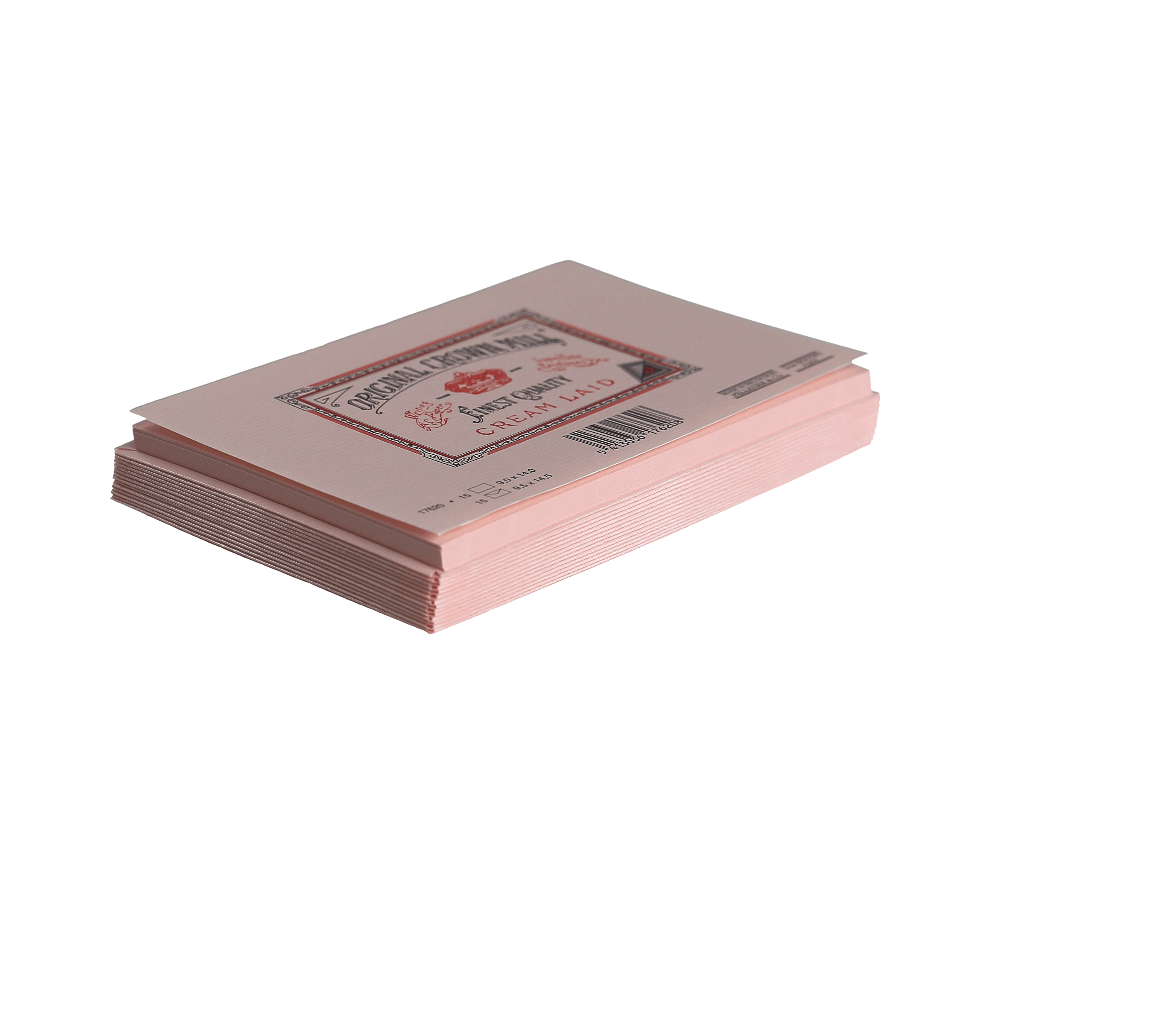 15 cartes et enveloppes Vergé format 9,5 x 14,5 cm - 9 x 14 cm | 9.5 x 14.5 cm - 280 g/m² - Rose - 5413036176208