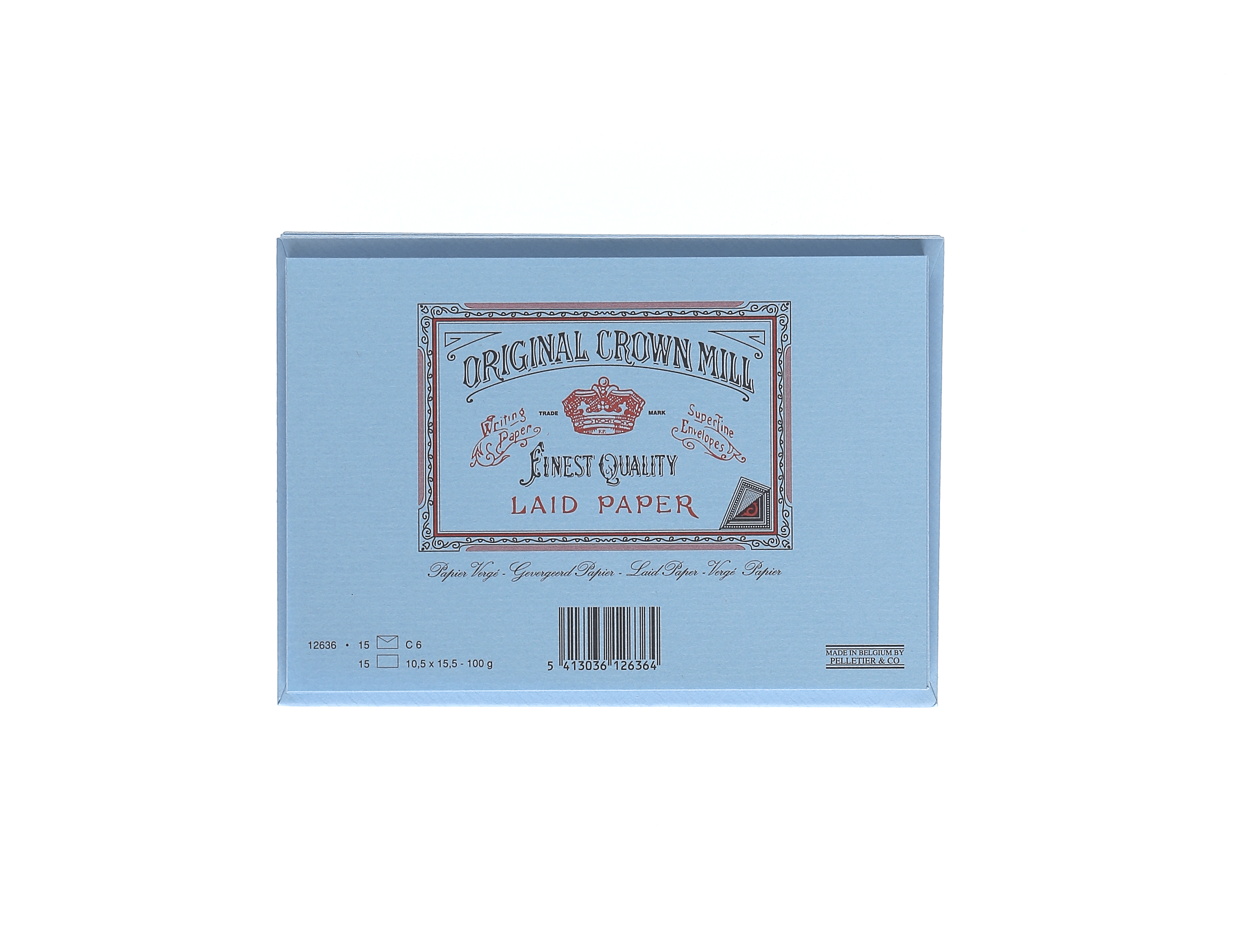 15 cartes et enveloppes Vergé format C6 - 10.5 x 15.5 cm | 11.4 x 16.2 cm - 280 g/m² - Bleu - 5413036126364