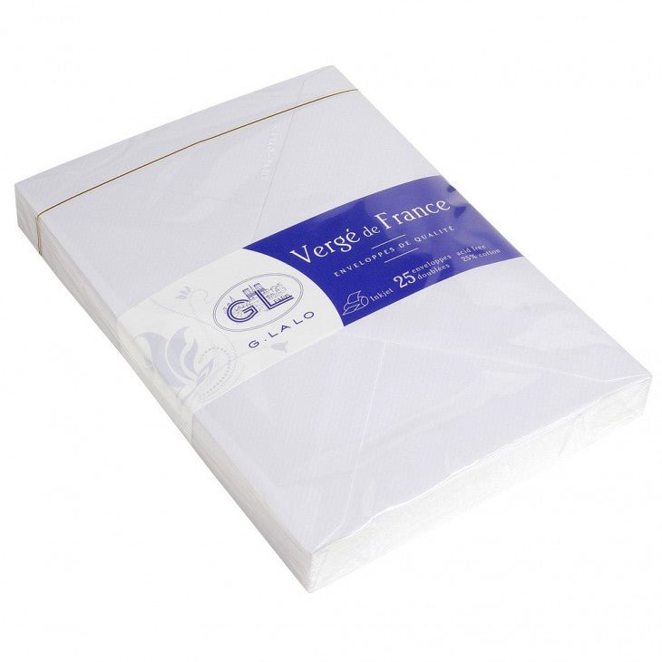 25 enveloppes Vergé de France format C5 - 16.2 x 22.9 cm - 100 g/m² - Blanc - 3140290208001