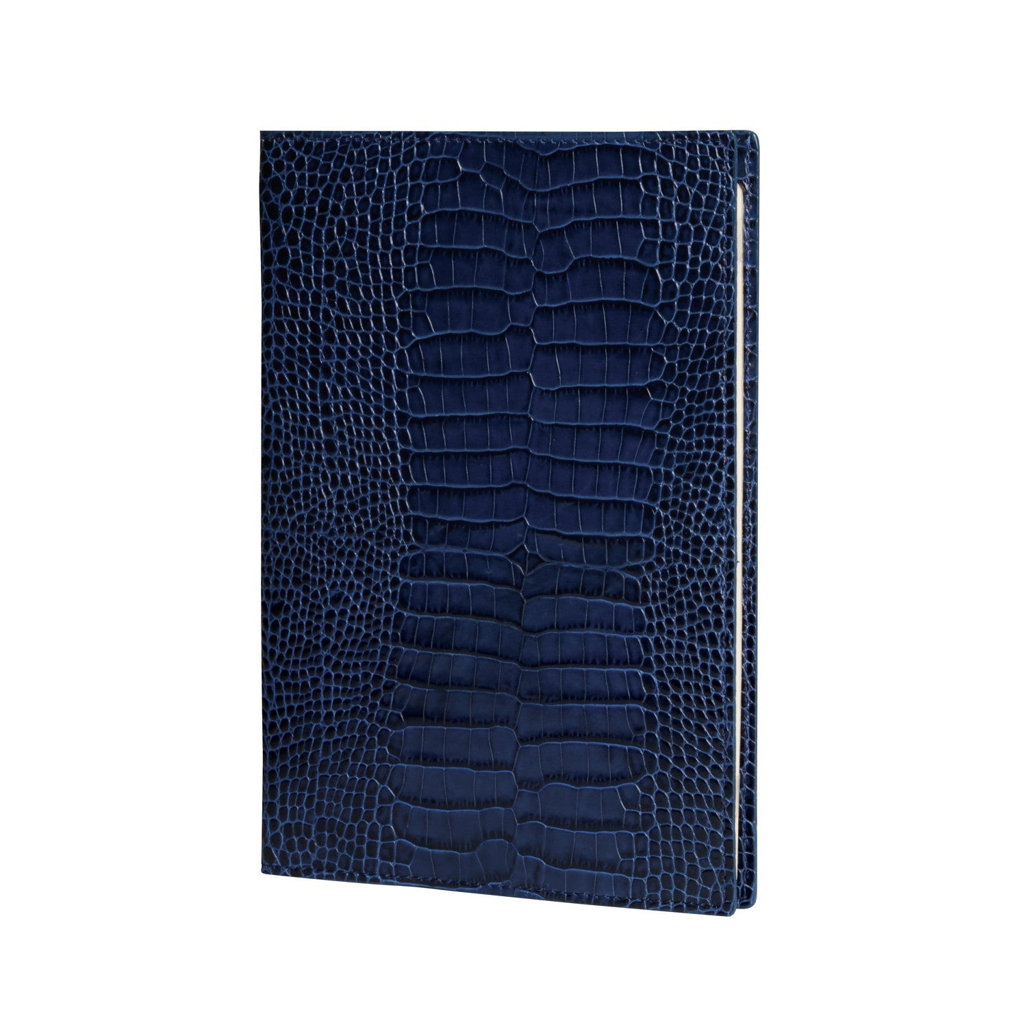 Agenda MIGNON A27 - 21,5 x 27,2 cm - 1 semaine sur 2 pages - Orientation verticale - Croco Savannah bleu marine