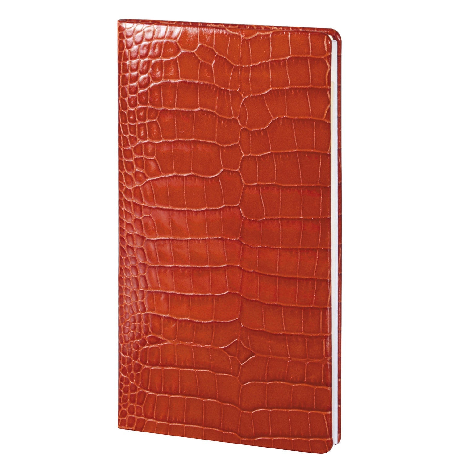 Agenda MIGNON AS16 - 8,8 x 16,5 cm - 1 semaine sur 2 pages - Orientation horizontale - Croco Savannah orange