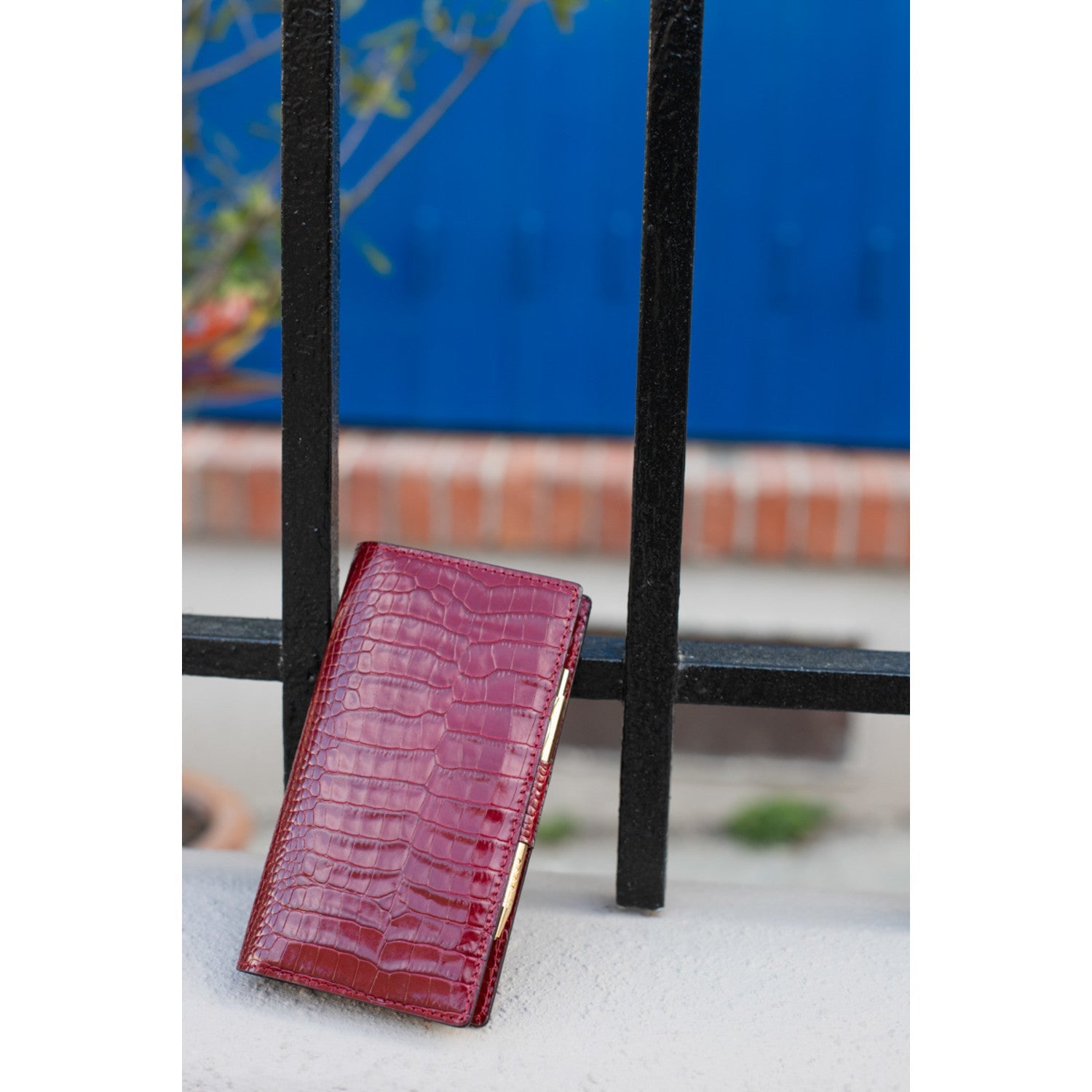 Agenda MIGNON AS16 - 8,8 x 16,5 cm - 1 semaine sur 2 pages - Orientation horizontale - Croco Savannah rouge